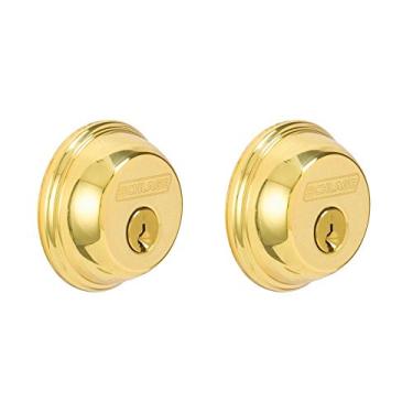 Imagem de Schlage Fechadura de cilindro duplo B62N 505 605 da Lock Company em latão brilhante