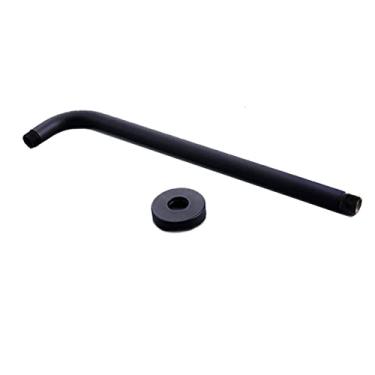 Imagem de Banheira de aço inoxidável redonda e quadrada de 8/10/12/16 polegadas, chuveiro com efeito de chuva e corrimãos preto fosco no banheiro, 40 CM Wall Arm Round