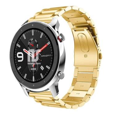 Imagem de Pulseiras NSmart compatíveis com Amazfit GTR 47MM / GTR 2 / GTR 2e / GTR 3 / GTR 4 (Gold 3 elos)