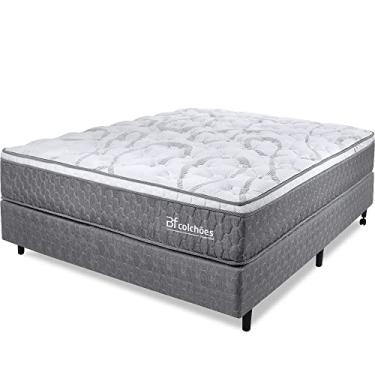 Imagem de Cama Box Casal Colchão Smart Spring Mola Ensacada e Pillow Top de Espuma Viscoelástico 138x188x61cm - BF Colchões
