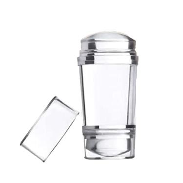 Imagem de Carimbo De Unha Em Acrílico Para Fazer Francesinha com 2 Taptes Silicone Para Pedicure Manicure com 2 Tapetes Com Desenhos Diferentes (Transparente)