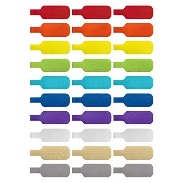 Imagem de Wrap-It Storage - Etiquetas de cabo, médias, multicoloridas (pacote com 30) etiquetas de cabo para gerenciamento e identificação de fios