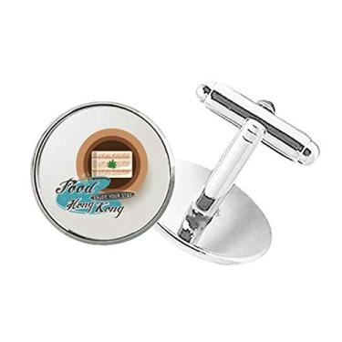 Imagem de DIYthinker Abotoaduras de Hong Kong Sushi com camarão China com botão redondo