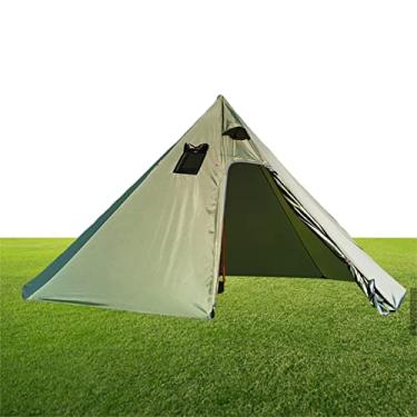 Imagem de Tenda de Campismo 3 Pessoas Tenda Familiar - Barraca ao ar livre leve com bolsa de transporte,Barraca externa de pirâmide leve com janela de chaminé quadrada para mochila, caminhada, praia Chunyu