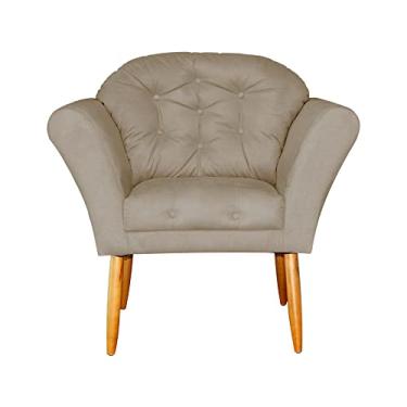 Imagem de Poltrona Decorativa Amélia Pés Palito Suede Capuccino - DS Estofados
