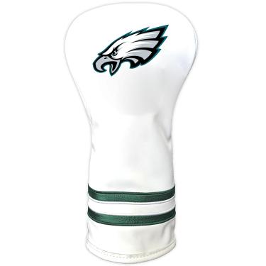 Imagem de Team Golf NFL Philadelphia Eagles Capa de cabeça de motorista branca vintage branca vintage para taco de golfe, design de ajuste de forma, design retrô