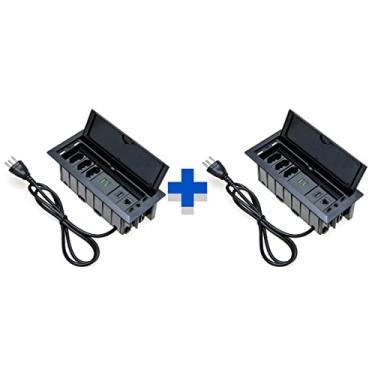 Imagem de Kit Caixas Tomadas 7 Blocos 3 Tom 20A 2USB 1Rj45 1USB dados