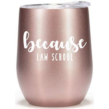 Imagem de Presentes divertidos para estudantes de Direito de Copo de Vinho Because Law School 340 ml para futuras advogadas