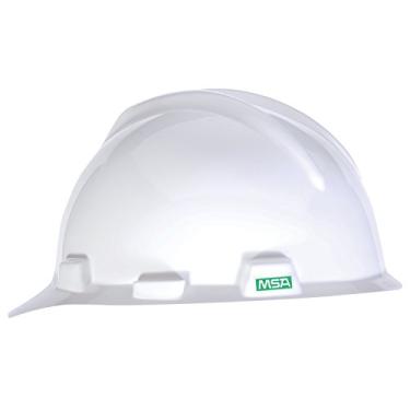 Imagem de MSA 475358 V-Gard Slotted Hard Hat, Cap Style, with 4-point Fas-Trac III Suspension, Standard, White
