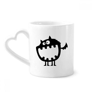 Imagem de Caneca monstro de boca grande universo e alienígena café cerâmica copo de coração de vidro