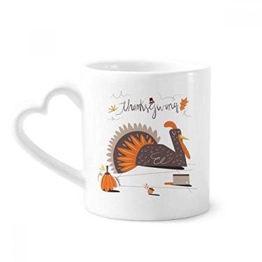 Imagem de Caneca de café de cerâmica com estampa de peru abstrata para o dia de Ação de Graças copo de