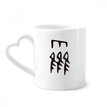 Imagem de Osso Inscrição Sobrenome Chinês Caneca Huo Café Cerâmica Copos Copo de Coração de Vidro