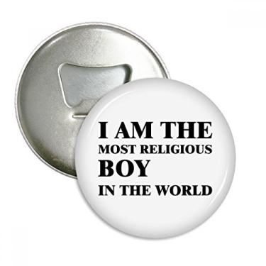 Imagem de Imã de geladeira I Am The Religious Boy abridor de garrafas emblema multifuncional