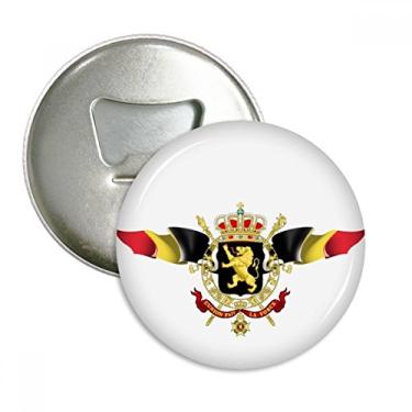 Imagem de BelgiumFlag National Emblem Abridor de garrafas Ímã de geladeira Emblema multifuncional