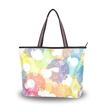Imagem de ColourLife Bolsa tote com alça superior para insetos coloridos, bolsa de ombro para mulheres e meninas, Multicolorido., Large