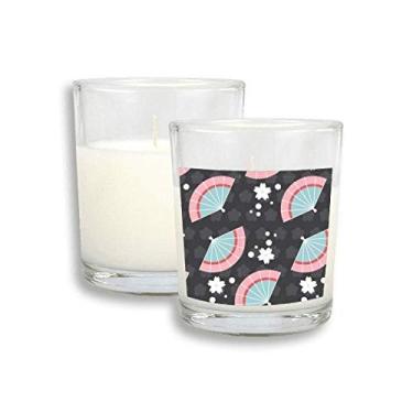 Imagem de Cera de incenso perfumada de vidro com manchas japonesas Blue Pink Fans