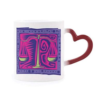 Imagem de Constellation Libra México Cultura Gravação Sensível ao Calor Caneca Vermelha Mudança de Cor