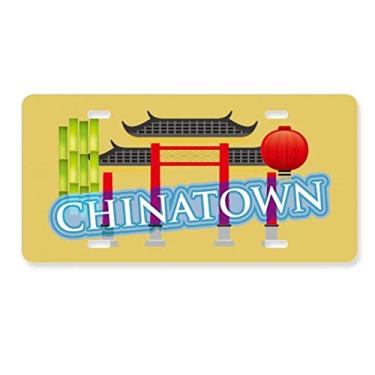 Imagem de DIYthinker Bambu Memorial Gateway China Town Placa de carro Decoração Acessório de aço inoxidável