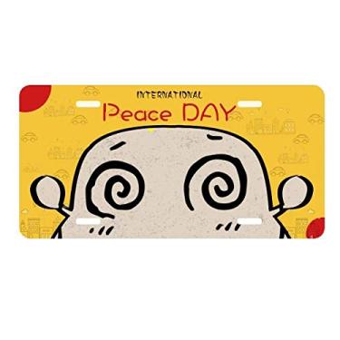 Imagem de DIYthinker Dizziness Yellow Stars Black Happy Placa de carro Decoração Dia da Paz