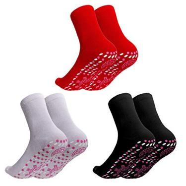 Imagem de KEAIDO Meias térmicas masculinas e femininas para massagem magnética para o inverno, quentes, confortáveis, duráveis para clima frio (conjunto com 3 pares)