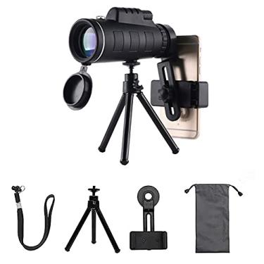 Imagem de Telescópio monocular 10x55 para adultos Monóculo HD com prisma óptico total e telescópio de foco duplo, à prova d'água, lunetas portáteis para observação de pássaros
