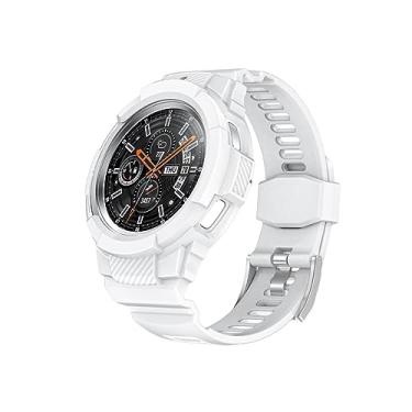 Imagem de WIKUNA para Samsung Galaxy Watch4 Classic Watch TPU Case All-in-One Sports Strap (Cor: Branco, Tamanho: 46mm)