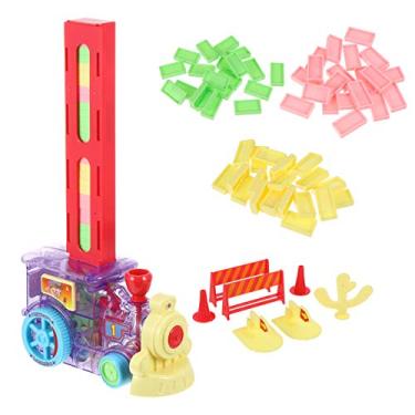 Imagem de STOBOK Blocos de Trem Dominó Automáticos Rally Brinquedo Elétrico Conjunto Construção de Modelo de Trem Infantil E Brinquedos de Empilhamento para Meninos E Meninas Favor de Festa Escola