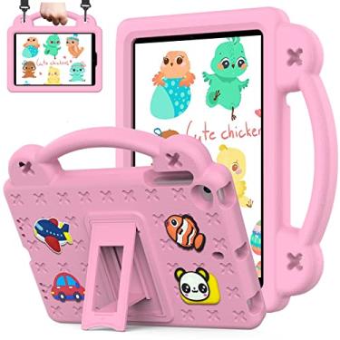 Imagem de QYiiD Capa infantil para Lenovo Tab K10 2021/M10 FHD Plus 10,3 polegadas (2020 2ª geração), proteção total de corpo inteiro para meninas infantis, alça dobrável para TB-X606F/TB-X606X, rosa