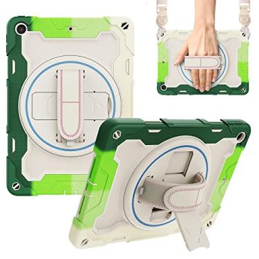 Imagem de QYiiD Capa para Lenovo Tab K10 2021/M10 FHD Plus 10,3 polegadas (2020 2ª Geração), capa protetora resistente e robusta para crianças com suporte giratório de 360° e alça de ombro para