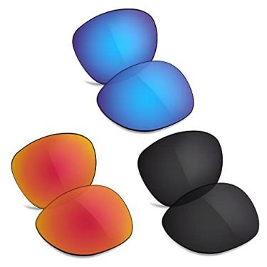 Imagem de TRUSHELL Lentes de reposição polarizadas para óculos de sol Oakley Crosshair New 2012 - azul oceano + preto + vermelho fogo