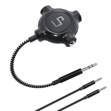 Imagem de LP Divisor de fone de ouvido, divisor estéreo de áudio trançado de nylon de 3,5 mm, macho para 3 portas fêmeas para MacBook, Mac, iPad, iPhone (≤6), iPod, tablet, laptop, PC, fone de ouvido, Kindle,