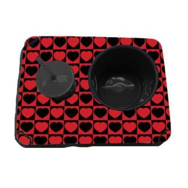 Imagem de Almofada Bandeja Pipoca Balde e 1 Copo Personalizado Corações - Deluzz