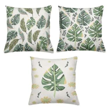Imagem de Kit 3 Almofadas Decorativas Cheias 40 x 40 Green Plants - Deluzz