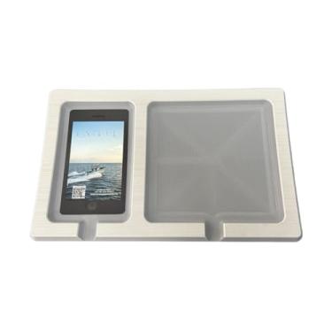 Imagem de Next Level Inc | Telefone e acessórios de 13 mm Suporte de painel duplo para barco | SeaDek | Suporte adesivo | Compartimentos separados para telefones e ferramentas de pesca/navegação | Cinza