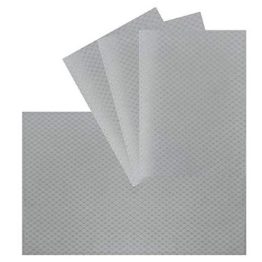 Imagem de Tapetes de mesa acolchoados de dois lados VCVCOO para mesa de jantar, conjunto de 4 peças de tapetes de mesa de tecido de waffle lavável na máquina, Moderno, Silver Grey, 13" x 19", 4