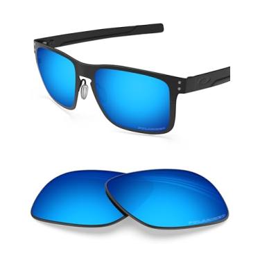 Imagem de BlazerBuck Lentes de reposição polarizadas de policarbonato e chave de fenda para Oakley Holbrook Metal OO4123 - Azul gelo