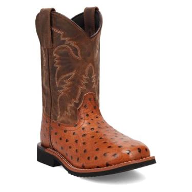Imagem de Dan Post Bota de cowboy infantil Jet Leather - Conhaque caramelo, Bronzeado, 11 Little Kid