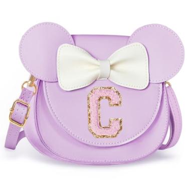 Imagem de Aganmi Linda bolsa tiracolo para meninas 2, 3, 4, 5, 6, 7, 8 anos, presente de aniversário, carteira infantil, Roxa, 7.1*6.7*3.1in (18*17*8cm), C