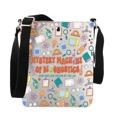 Imagem de JNIAP Bolsa tiracolo para presente de ciência de laboratório médico, máquina misteriosa de diagnóstico, presente de equipe técnica de laboratório, Mystery Machine Xk