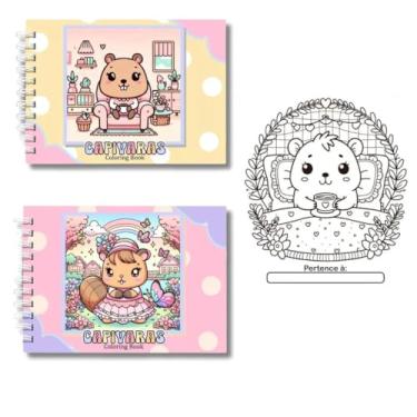Imagem de Caderno de Colorir Infantil Capivara – Capa Dura Brilhante
