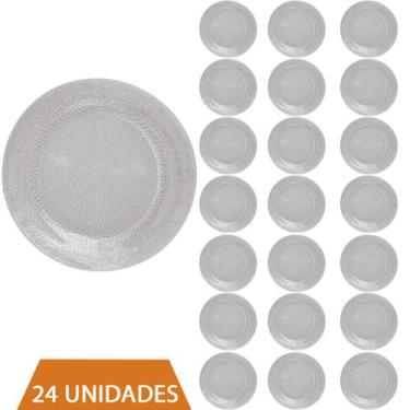 Imagem de Conjunto 24 Pratos Transparente Redondos Raso  23cm Acqua - NADIR FIGU