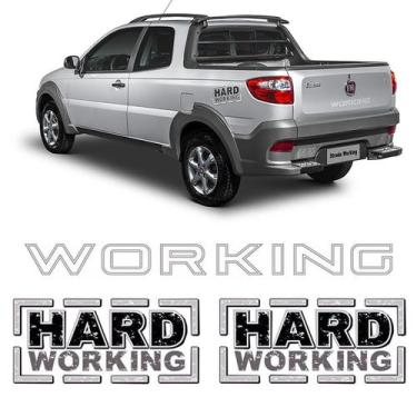 Imagem de Kit Adesivos Strada Hard Working + Faixa Traseira Prata - SPORTINOX, S