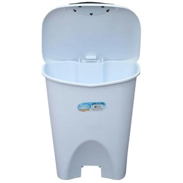 Imagem de Lixeira Branca Pedal 7,5 Litros 22,5 × 20,5 ×28,2 Cm-Ref 250