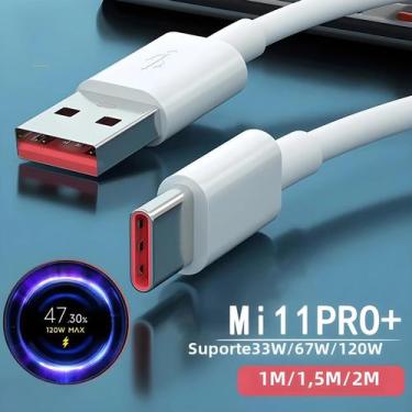 Imagem de Cabo Carregador Rápido USB Tipo C 120W - Compatível com Xiaomi Redmi e