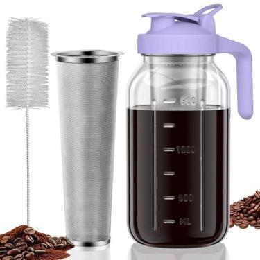 Imagem de Frasco de cafeteira Cold Brew JunvPic 1.9L com filtro de aço inoxidáve