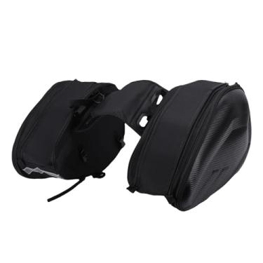 Imagem de Generic Bolsas de Selim Laterais Leves para Motocicleta, Capacidade Expansível de 36 a 58L Bolsas Universais de Couro PU à Prova de água Com Tiras Reflexivas para Passeios Noturnos
