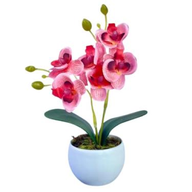 Imagem de Arranjo Orquideas Mini Planta Artificial Seda Decorativa(Rosa)