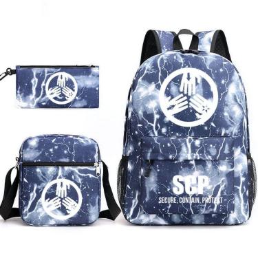 Imagem de Conjunto de mochilas, 3 peças para crianças ou estudantes, lona de nylon