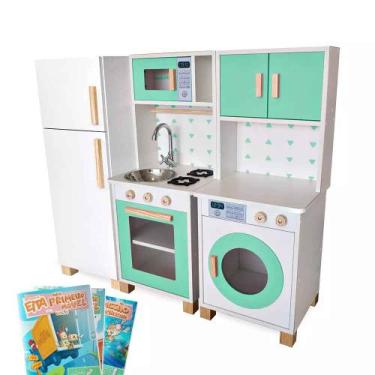 Imagem de Kit Mini Cozinha Infantil com Geladeira e Máquina de Lavar - Eita Casa