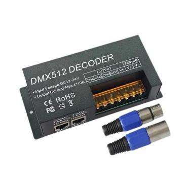 Imagem de Controlador Decodificador DMX Para Fita LED RGB RGBW 5A 4 Canais 480W 